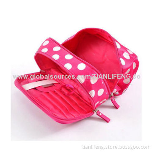 Nice E-shop Unique Dots Pattern Double-layer Cosmetic Bag